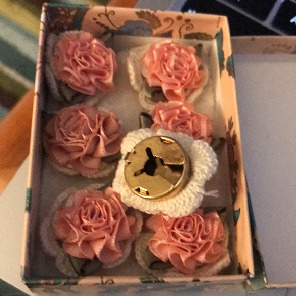 Handcrafted crochet floral button covers - Picture 3 of 4